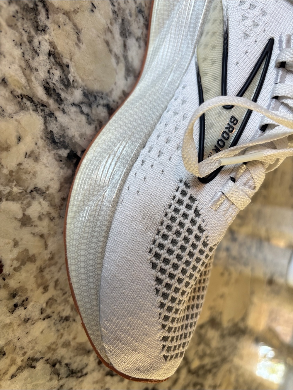 Women’s Brooks Levitate 6. White Knit Running Sneakers - Lightweight Comfort - Picture 4 of 11